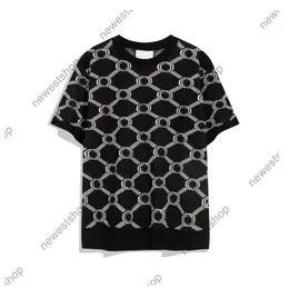 Summer Mens Tees Polos Men Designer T Shirt Womens Letter Print Kort ärm Jacquard Knit T-shirt Bomull Tshirt Women T-shirts Street Casual Tshirts