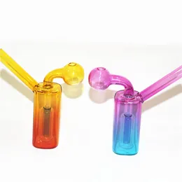 Mini bruciatore di olio di vetro Bong Narghilè Pipa ad acqua con Pyrex spesso Trasparente Riciclatore inebriante Dab Rig Bong a mano per fumare Ash Catcher Nectar Bubble