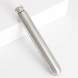 Mini Single Wine Tube Sanding Style Stainless Steel Drinking Flasks Portable Flagon Round Bottom Cigar Tube Shaped dh6566