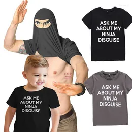 As camisetas masculinas me perguntam sobre o meu jogo de interação entre pais e filhos da ninja e-filho Tops Flip Funny Mask Tees