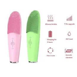 Cleaning Tools Accessories Silicone Face Washing Machine Ultrasonic Vibration Waterproof Powered Cleansing Devices Brushes Home Use Beauty Health 230327