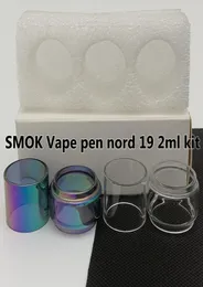 SMOK Vape pen nord 19 2ml kit bag Normal Bulb Tube 4ml Clear Rainbow Replacement Glass Tube Bubble Fatboy 3pcsbox Retail Package9056563