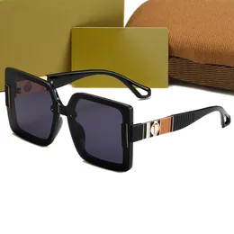 Modedesigner-Sonnenbrille, rechteckig, polarisierend, Vollformat-Buchstaben für Frauen, Männer, Sonnenbrille, Adumbral, 6 Farben