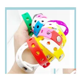 Pulseiras de charme pulseira de pulseira macia de sile 18/21cm Fit Shoe Croc Buckle Acelution Kid Party Gift Fashion Jóias por atacado D Drop D DHGJA