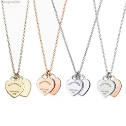 Moda 100% 925 collana in argento sterling ciondolo cuore perline catena a maglie design in oro rosa collane per le donne gioielli di lusso regalo originale con borsa