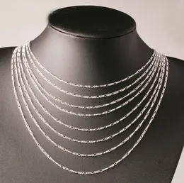 Bröllopstillbehör smycken 10 st/parti 2mm kedja 925 Sterling Silver smycken halsbandskedjor med hummerklasspar storlek 16 18 20 22 24 28 tum
