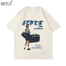 Mens TShirts Hip Hop Streetwear Harajuku T Shirt Girl Japanese Kanji Print Tshirt Men Summer Short Sleeve TShirt Cotton Loose Tops Tees 230329