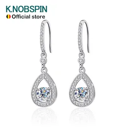 Stud KNOBSPIN D VVS1 Drop Earrings for Woman Wedding Jewely with GRA s925 Sterling Sliver Plated 18k White Gold Earring 230328