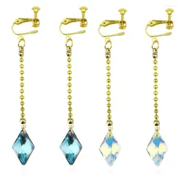 ダングルイヤリングアニメx Kurapika Water Drop Amethyst Rhombus Crystal Pendant long for women men Cosplay Jewelry