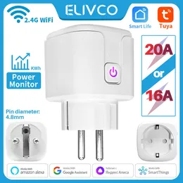 Prese Enchufe inteligente con WiFi para la UE enchufe inteligente con Monitor de potencia sincronizacin compatibile con Alexa Google Home Yandex Tuya 16A20A Z0327