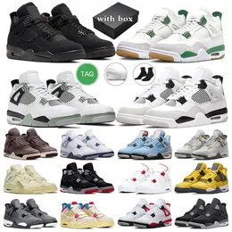 4 pine green basketballschuhe black cat 4s herren trainer damen turnschuhe Seafoam Military Black Photon Dust Sail Midnight Navy Fire Red Outdoor-Schuh