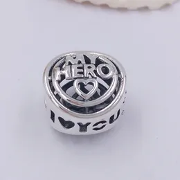 Mum Hero Openwork Charm 925 Silber Leder Pandora für Ostersonntag fit Charms Perlen Armbänder Schmuck 792644C00 Andy Jewel