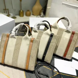 Women's Handbag Designer Canvas Bag Fashion Handbag Shopping bag Canvas Striped Alphabet Classic Tote Bag Women's Bag Senior Large capacity Mommy bag