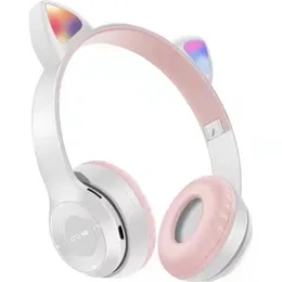 Kablosuz Kulaklıklar Kulaklıklar Çapraz E-Ticaret Bomu Kedi Kulakları LED Işık Yanıp Sönen Işık Kablosuz Bluetooth Kulaklık Oyun Kartı P47M
