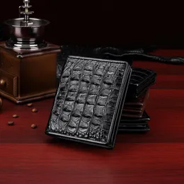 Plånböcker Crocodile Leather Men plånbok fritidsverksamhet Multi-kort position kort äkta svartbruna pursewalletter plånbokar