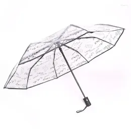 Şemsiye Otomatik Şemsiye Şeffaf Kadınlar Katlanır Matematiksel Formül Temiz Parapluie The Sun Girls Falasol