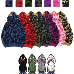 مصمم Shark Hoodie Sweatshirts New Mens Women Camouflage Mouthwear zip coat jogger printing hip hip hop classic hoodies