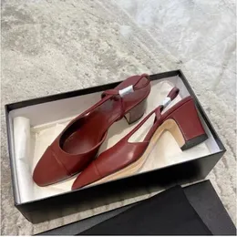 scarpe eleganti firmate da donna Vera pelle Suola dermica EU 35-42 Mocassini di qualità h1gh Scarpe con tacco firmate Scivoli con tacco nero Décolleté firmate con tacco spesso summer01