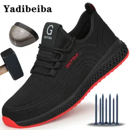 Elbise ayakkabıları erkek kadınlar spor ayakkabılar nefes alabilen çelik ayak parmağı botları hafif güvenlik antipunktur yıkamaz 230329