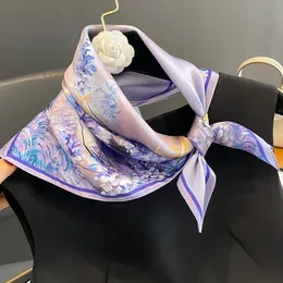 Design 100% vera sciarpa di seta donne avvolgere quadrato piccolo marchio di lusso fazzoletti nastro per capelli fascia fazzoletto da collo bandana femminile