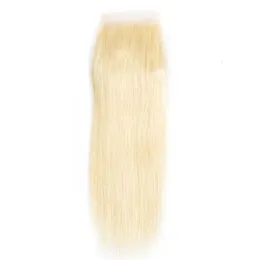 Spetsspår 5*5 Silk Top spetsstängning Ash Blonde Silikon Silkbas Human Hår spetsstängning med babyhår Remy Human Hair #613 230329