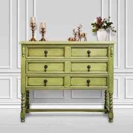 Bedroom Furniture Solid wood six bucket cabinet European style retro carved dining side cabinet Multi-purpose dressing table