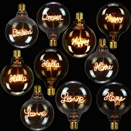 Bulbs Led Vintage Light Bulb Big Globe Alphabet Filament 4W Dimmable 110V 220V Edison Decorative BulbLED