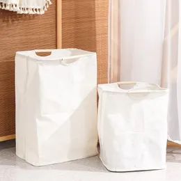 Other Laundry Products MCAO Keranjang Cucian Jepang Lipat Penyimpanan Pakaian Kotor Bambu Kain Penyelenggara dengan Pegangan untuk Sudut Sempit TJ6826 230328