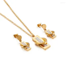 Серьги ожерелья устанавливают Nacklace для женщин геометрической моды. Преимущества стальные панк аксессуары частично подарки