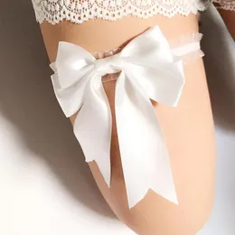 Garters 2pcs Sexy Lace Bow Garter Bride Solid Color A Comfortable Wild Thigh Ring Wedding Accessories