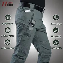 Herrbyxor Taktiska byxor män stor storlek 5xl SWAT Combat Army byxor manliga flerficka militära vattentäta slitstyrka mens last jogger 230329