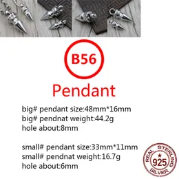 B56 S925 Sterling Silver Pendant Personligt mode Simple Par Creative Willow Pin Letter Net Red Hip Hop Punk Style Jewelry Lover Gift