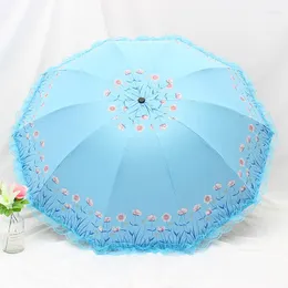 Parasolowy parasol koronkowy krawędź czarna gumowa sum
