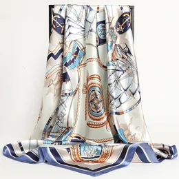 Designer scarf Scarves 90*90cmVersatile Silk Scarf Women Large Shawl Floral Print Stoles Square Bandanna Luxury Brand Kerchief Female Foulard muffler 2024 new