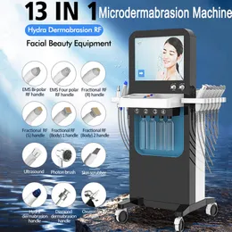 Máquina de dermoabrasão 13 em 1 Hydra Microdermoabrasão Resurfacing de pele Diamante Hidrodermoabrasão Aqua Oxygen Equipamento de beleza para limpeza facial de poros