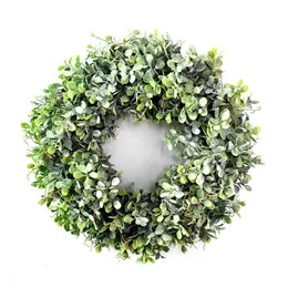 Fiori decorativi Ghirlande Porta artificiale 17,7 pollici Faux Greenery Front Spring Window Decorazione Home Decor P230310