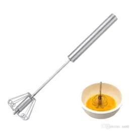 Fabriksäggsverktyg Semi-Automatic Egg Whisk rostfritt stål Hand Tryck Blender Egg Beater Milk Frother Mixer Stirrer Kitchen Versatile Stiring Tool