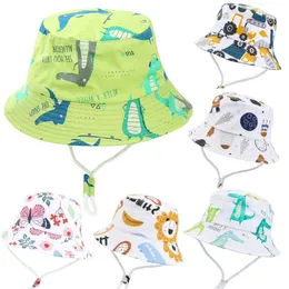 Kapaklar şapkalar topi anak perempuan Bayi Panama Musim Panas Baru Nelayan Laki Laki Kartun Pantai Ember UV Luar Ruangan Matahari Anak Balita 230328