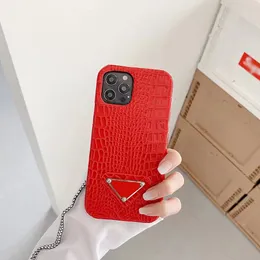 iPhone 12 14 Plus Pro Max Case Designer Połączenia telefonu komórkowego Apple 13 11 XR XS 6 7 8 Luksusowa modna faux krokodyl skórzana osłony Fundas Movil Rosa Custodia Verde Black Red