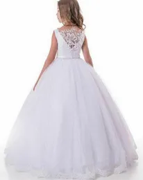 2021 White Flower Girl Dresses for Wedding Lace Girls Pageant Gown Kids First Communion Princess Dresses243c5336848