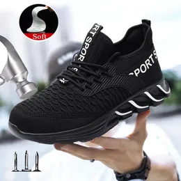 Dress Shoes men safety shoe boots sneakers work shoes steel toe large size 48 sports light casual 230329