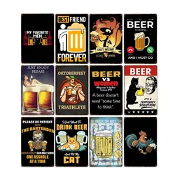 Vintage Beer Brewing Drinks Metal Tin Signs Metal Plates Club Accessories Shabby Chic Decor Plate Bar Cafe Wall Plaque Art Poster 30X20cm W03