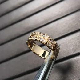 Designer Rings steel seal high vine full diamond female gold plated 18k rose gold set with diamond Tiffanyism