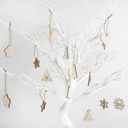 Noel Süslemeleri Küçük Ahşap Cips Süsler Çocuk Oyuncakları Ağaç Asma Kolyeler için Xmas Dekorasyon Ev Partisi Yıl Noelelchristmas