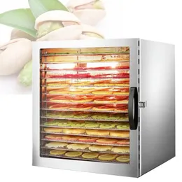 10 Layers Stainless Steel Food Dryer Household Dehydrated Vegetables Meat Pet Snacks Seafood Fruit Tea Dry Machine 110v 220V