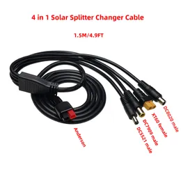 Solar Splitter Charge Cable Electronics 30A Power Pole Port to 4X Connector Adapter Cord DC8mm XT60 DC5521 DC8020 for Portable Power Station Photovoltaic Generator