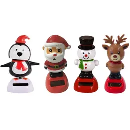 Araba Süsleri abs güneş enerjili Noel dansı Noel Baba Kardan Adam Toys Gösterge Tablosu Dekorasyon Bobble Dansçı Araba Aksesuarları Yeni