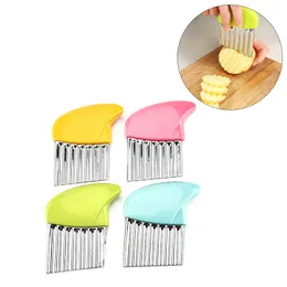 Multifunction Potato Cutter Chips Kitchen Accessories Tool French Fry Maker Peeler Cut Dough Fruit Vegetable Potato Chopper Knife Crinkle Wavy Slicer JY0098