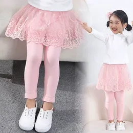 Pantskirt Baby Girls Long Legs Lace Princess Tights Spring and Autumn Childrens Ultrathin Tights Childrens Clothing 230329