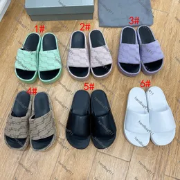 Top Tier Quality Pop stil sandaler med muffins tjocka sulor Lyx designer toffel 2023 Nyaste platta sandaler Sommar Broderi mode kvinnor skor storlek 35-39